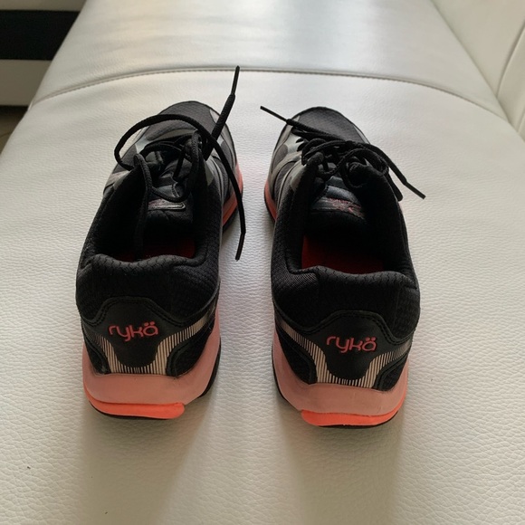 Ryka Black and Pink Athletic Shoes with Mesh Overlays - Picture 2 of 4